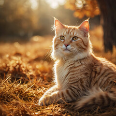 A cat with a bow tie is standing ai photo