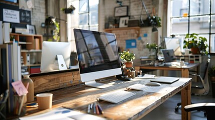 Fototapeta premium Modern, Minimalist Office Design for Creative Thinkers and Designers