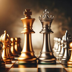 Fototapeta premium chess pieces on the board