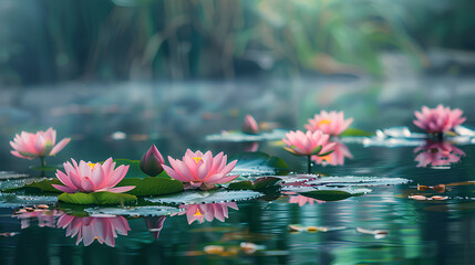 lotus flowers on the lake