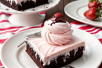 Confectionery delights cakes with ice cream