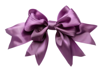 Elegant purple ribbon tied into a large bow, perfect for gift wrapping, decorations, crafts, and special occasions.