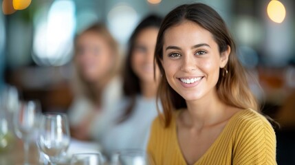 Emerging business support group for female entrepreneurs, hosting a networking event in a stylish urban venue