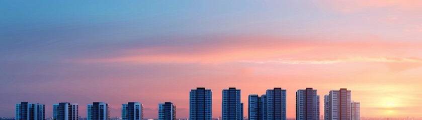 Fototapeta premium Emerging residential areas showcasing improvement through modernization, with smart homes and sustainable living solutions