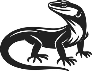 bearded dragon lizard silhouettes vector art illustration