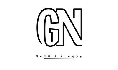 GN, NG, G, N  Abstract Letters Logo Monogram