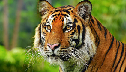 Naklejka premium Head of sumateran tiger