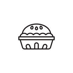 Cake icon vector. Linear style sign for mobile concept and web design. Cake symbol illustration. Pixel vector graphics - Vector.	
