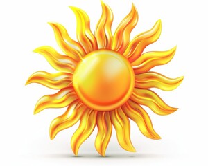 Bright Sun Illustration with Yellow and Orange Colors