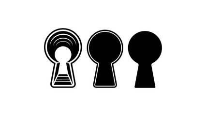 keyhole emblem, black isolated silhouette