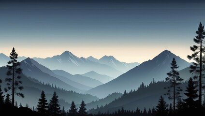 Obraz premium Landscape illustration anime style background, Generative Ai