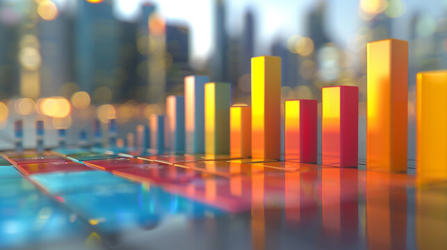 Bar graphs show data visually, using shaded bars to illustrate changes in value. They can show both increases and decreases.