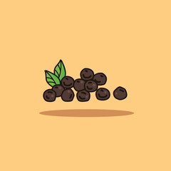 illustration of the black pepper spice logo icon, kitchen spice for the cooking industry	