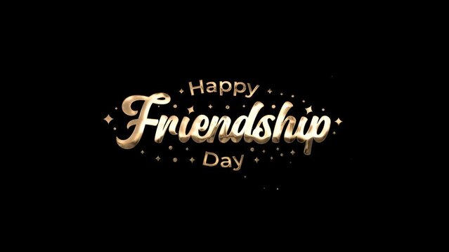 Happy Friendship Day text Animation on Transparent background suitable for social media posts, greeting cards, invitations, and banners