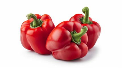 Red paprika, isolated on a white background, with a clipping path, and full depth of field.
