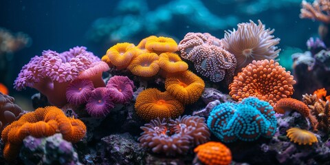 Obraz premium Colorful Coral Wonderland, generative ai