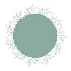 Leaf foliage wreath Vector Design Element for Birthday, New Year, Christmas Card, Wedding Invitation.
