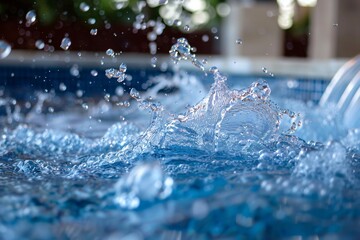 Close-Up of Splashing Water in a Pool