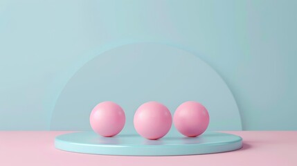 Fototapeta premium Pastel Pink and Blue Minimalist Abstract Geometric Background