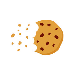 A piece of dessert. Breadcrumbs. Chocolate sweetness. Eaten cookies