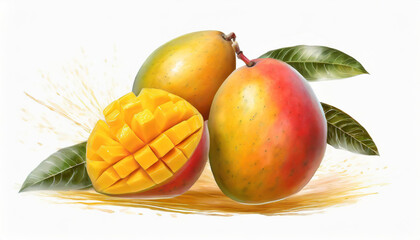 mango fruit isolated on white background