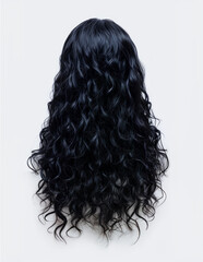 Fototapeta premium Backside of curly black hair wig