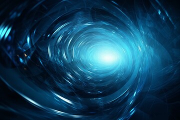 Futuristic abstract blue vortex motion digital illustration background with technology concept and cyber swirl energy design