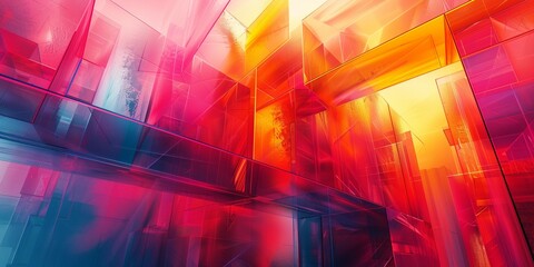 Neon Geometries, generative ai