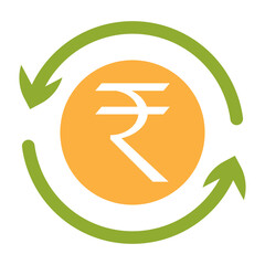 Indian rupee clipart vector icon, indian currency icon