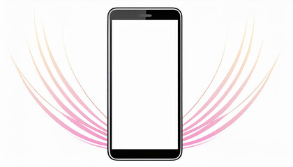 Black smartphone mockup with blank screen isolated on white background, mockup for your application.