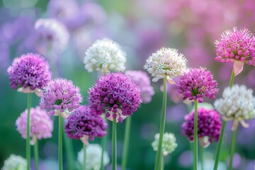 Fototapeta premium Vibrant Allium Flowers in Full Bloom