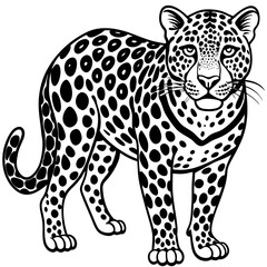 Safari animal as like  Leopard  silhouette  vector illustration