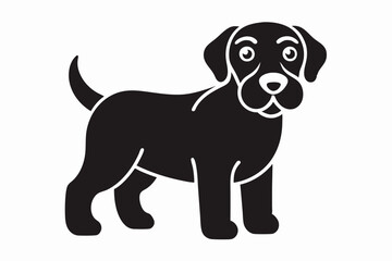 isolated black silhouette of a dog collection, Set of dog silhouette vector. Dogs and puppies in different breed, corgi, golden retriever, poses, sitting, standing, jump