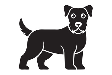 isolated black silhouette of a dog collection, Set of dog silhouette vector. Dogs and puppies in different breed, corgi, golden retriever, poses, sitting, standing, jump