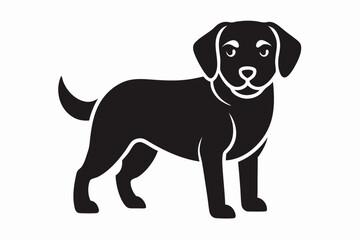 isolated black silhouette of a dog collection, Set of dog silhouette vector. Dogs and puppies in different breed, corgi, golden retriever, poses, sitting, standing, jump