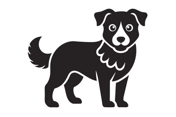 isolated black silhouette of a dog collection, Set of dog silhouette vector. Dogs and puppies in different breed, corgi, golden retriever, poses, sitting, standing, jump