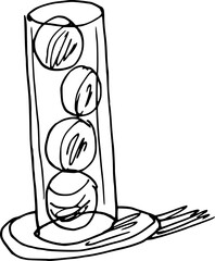 Matcha tea. Doodle sketch style. Vector illustration. Cocktail drinks 
