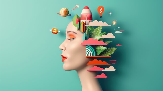 A creative illustration illustrating the concept of global knowledge and innovation, with a blend of futuristic technology symbols and multicultural elements merging seamlessly.