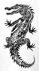 Obraz premium Vector of crocodile design on white background 