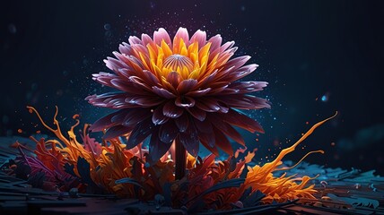 Free Photo New Flower bouquet 3d illustration colorful close up of flower background for wallpaper