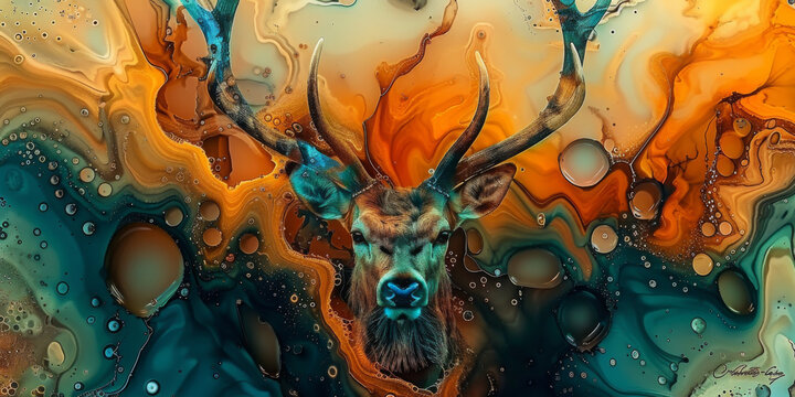 deer - abstract animal art