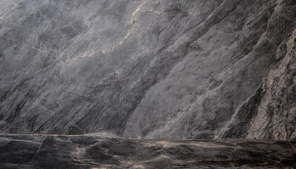 Fototapeta premium Abstract concrete stone wall. dark texture black stone concrete grunge texture and backdrop background. retro grunge anthracite panorama. Panorama dark black canvas slate background or texture.