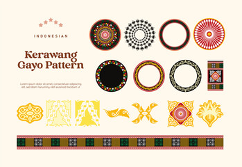 Isolated Kerawang Gayo Pattern Acehnese Traditional Culture Illustration
