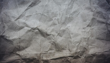 Naklejka premium black crumpled paper texture blank dark background with creases