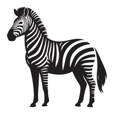 zebra Silhouette vector art illustration white back ground