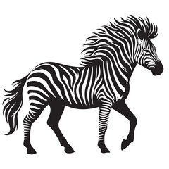 zebra Silhouette vector art illustration white back ground