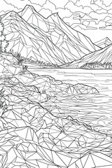 Obraz premium landscape with mountains and trees