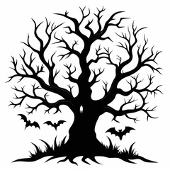 silhouette of a tree,gothic tree for Halloween vector