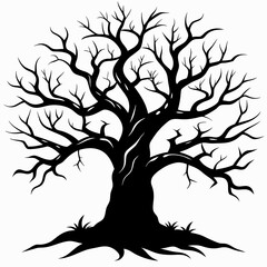 silhouette of a tree,gothic tree for Halloween vector