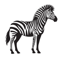 zebra Silhouette vector art illustration white back ground